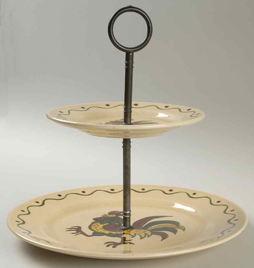 California Provincial 2 Tiered Serving Tray (Dinner&Bread/Butter Plate) by Metlox - Poppytrail - Vernon-1