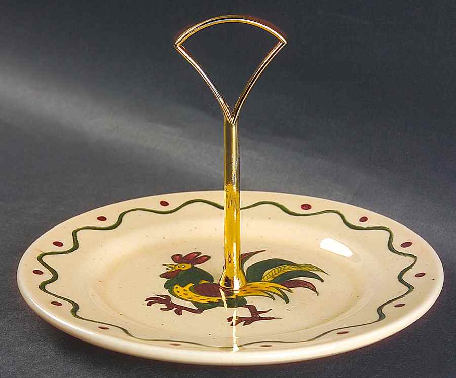 California Provincial Round Serving Plate with Handle (SP) by Metlox - Poppytrail - Vernon-1