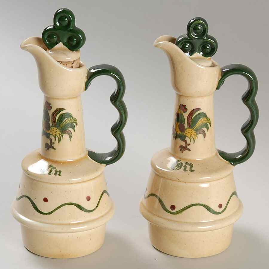 California Provincial Vinegar and Oil Set with Stoppers by Metlox - Poppytrail - Vernon-1