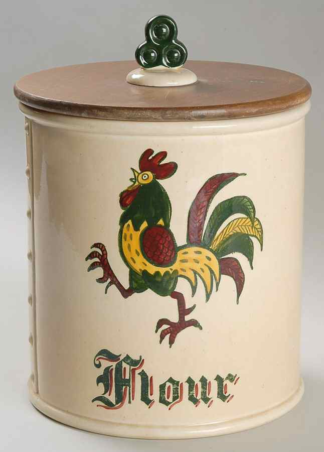 California Provincial Flour Canister & Wood Lid by Metlox - Poppytrail - Vernon-1