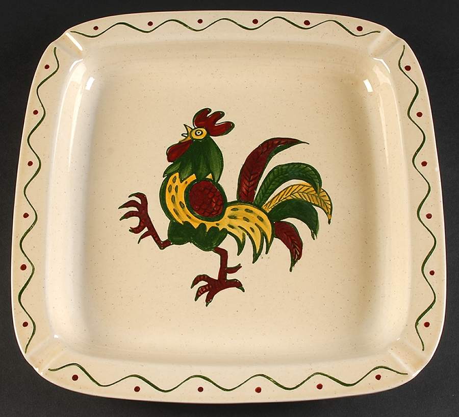 California Provincial 12" Square Ashtray by Metlox - Poppytrail - Vernon-1