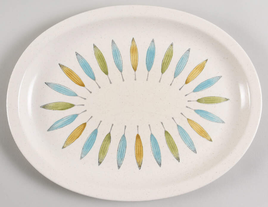 California Palm 13" Oval Serving Platter by Metlox - Poppytrail - Vernon-1