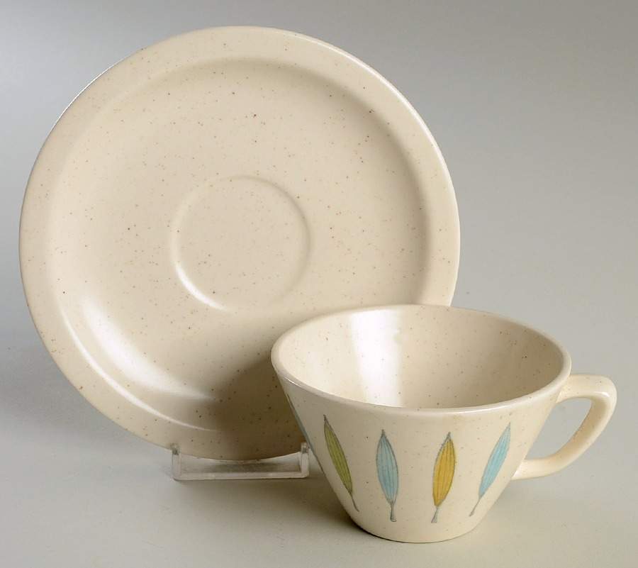 California Palm Flat Cup & Saucer Set by Metlox - Poppytrail - Vernon-1
