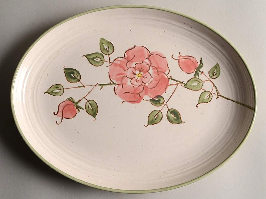 California Rose 13" Oval Serving Platter by Metlox - Poppytrail - Vernon-1