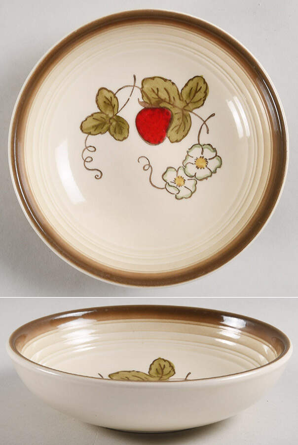 California Strawberry Coupe Soup Bowl by Metlox - Poppytrail - Vernon-1