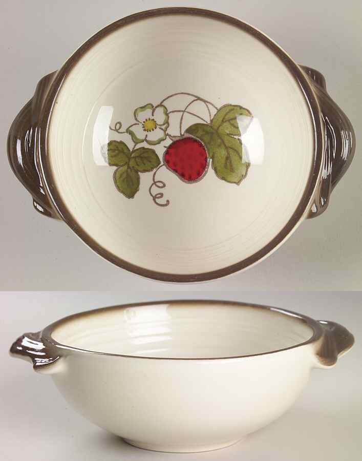 California Strawberry Lugged Cereal Bowl by Metlox - Poppytrail - Vernon-1