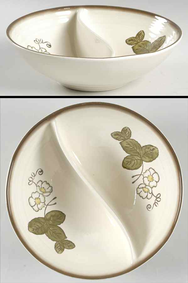 California Strawberry 9" Round Divided Vegetable Bowl by Metlox - Poppytrail - Vernon-1
