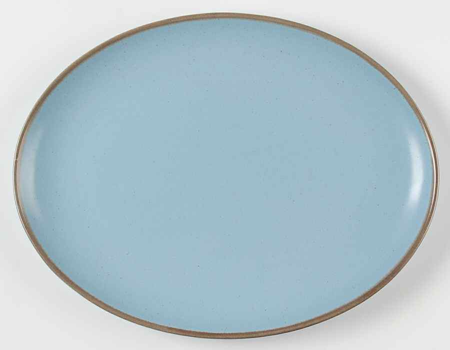 California Tempo Blue 13" Oval Serving Platter by Metlox - Poppytrail - Vernon-1