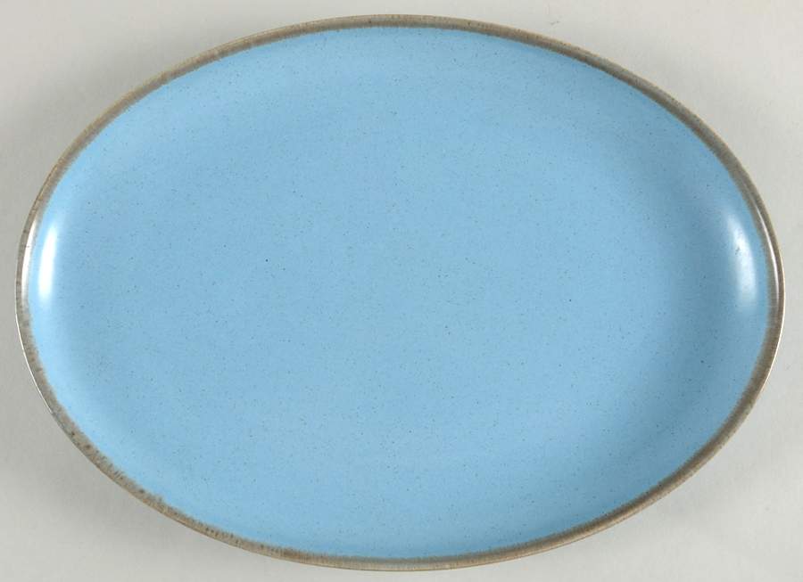 California Tempo Blue 11" Oval Serving Platter by Metlox - Poppytrail - Vernon-1