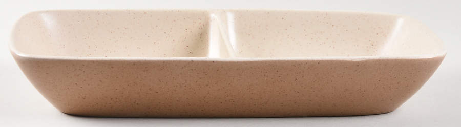 California Tempo Brown Rectangular Divided Vegetable Bowl by Metlox - Poppytrail - Vernon-1