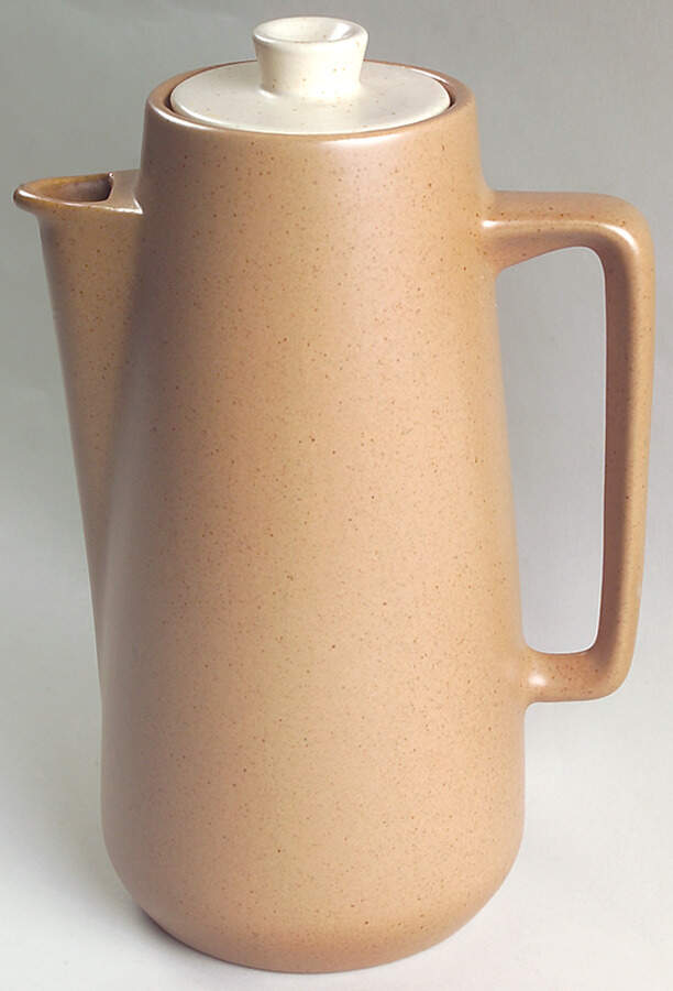 California Tempo Brown Coffee Pot & Lid by Metlox - Poppytrail - Vernon-1