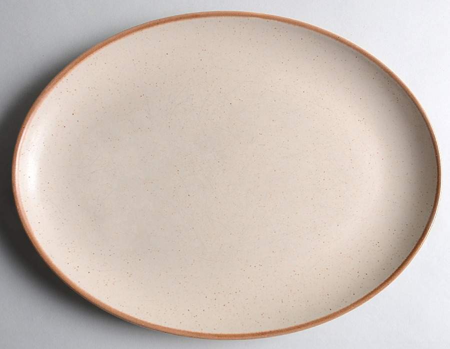 California Tempo Brown 13" Oval Serving Platter by Metlox - Poppytrail - Vernon-1