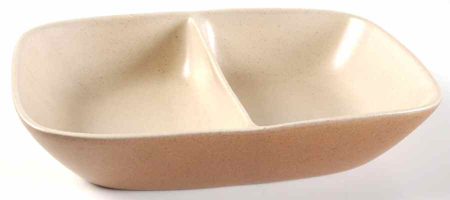 California Tempo Brown Rectangular Divided Vegetable Bowl by Metlox - Poppytrail - Vernon-1