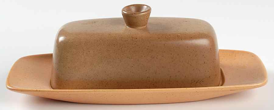 California Tempo Walnut Terra Cotta 1/4 Lb Covered Butter by Metlox - Poppytrail - Vernon-1