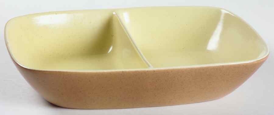 California Tempo Yellow Rectangular Divided Vegetable Bowl by Metlox - Poppytrail - Vernon-1