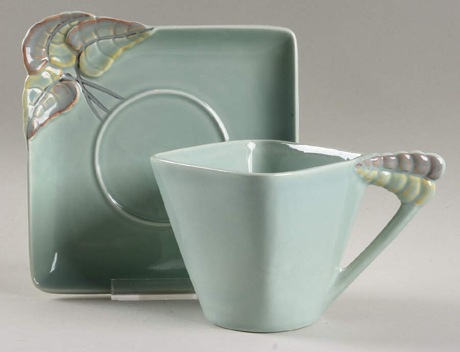 Chatelaine (Jade) Flat Cup & Saucer Set by Metlox - Poppytrail - Vernon-1