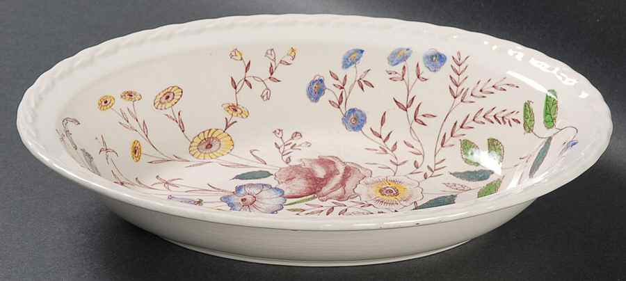 Chintz 9" Oval Vegetable Bowl by Metlox - Poppytrail - Vernon-1