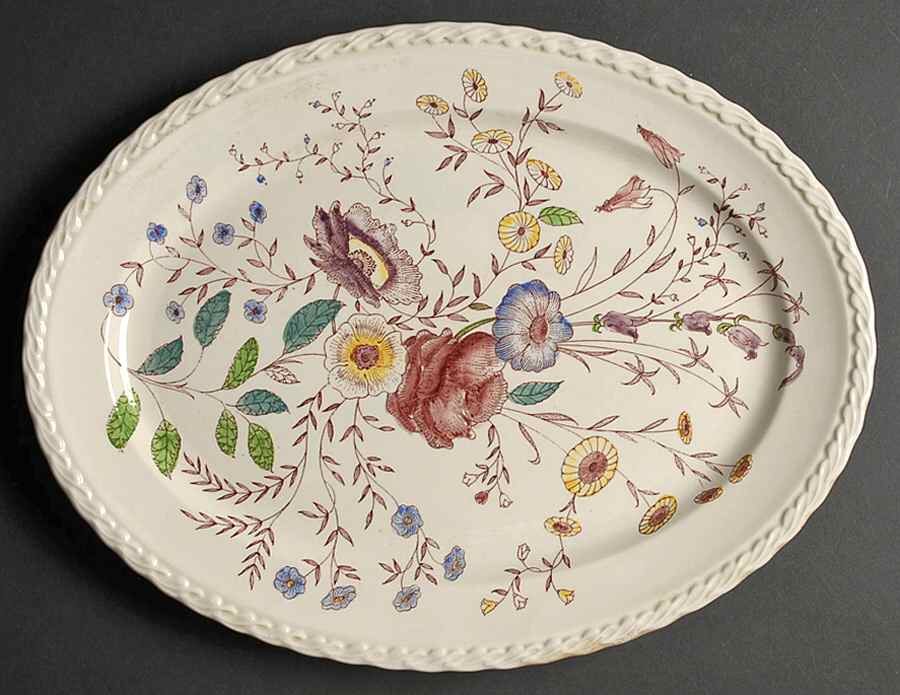 Chintz 13" Oval Serving Platter by Metlox - Poppytrail - Vernon-1