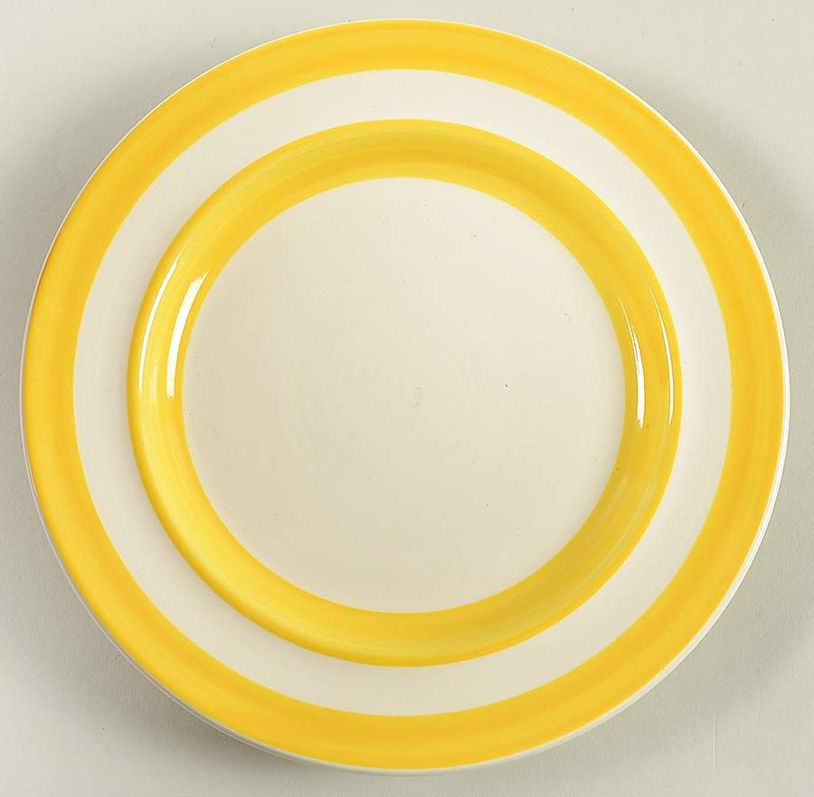 Colorbands Yellow Salad Plate by Metlox - Poppytrail - Vernon-1