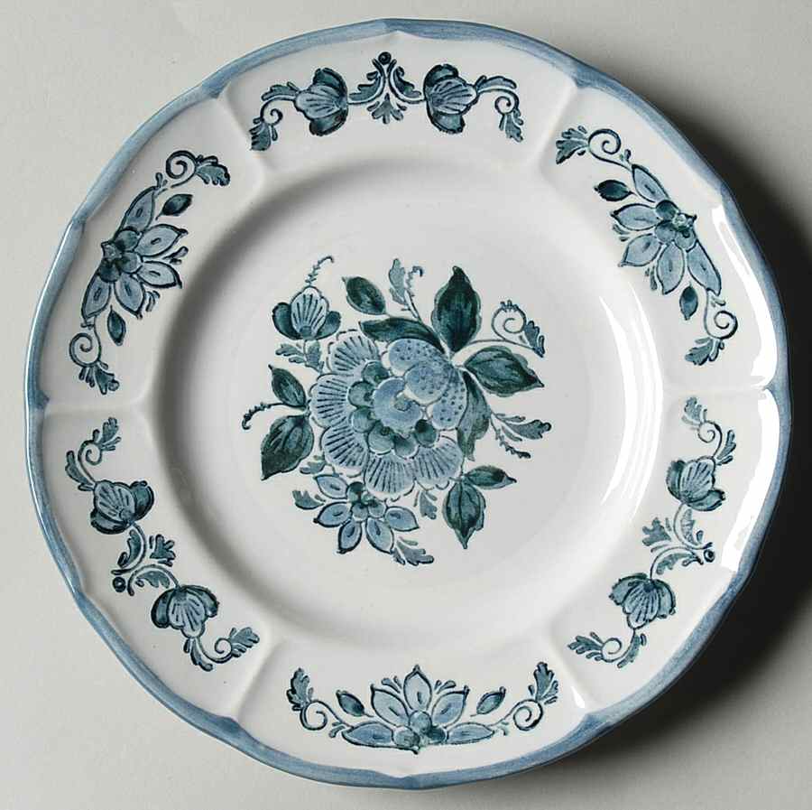 Colonial Garden Blue Bread & Butter Plate by Metlox - Poppytrail - Vernon-1