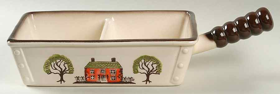 Colonial Heritage Rectangular Divided Vegetable Bowl by Metlox - Poppytrail - Vernon-1
