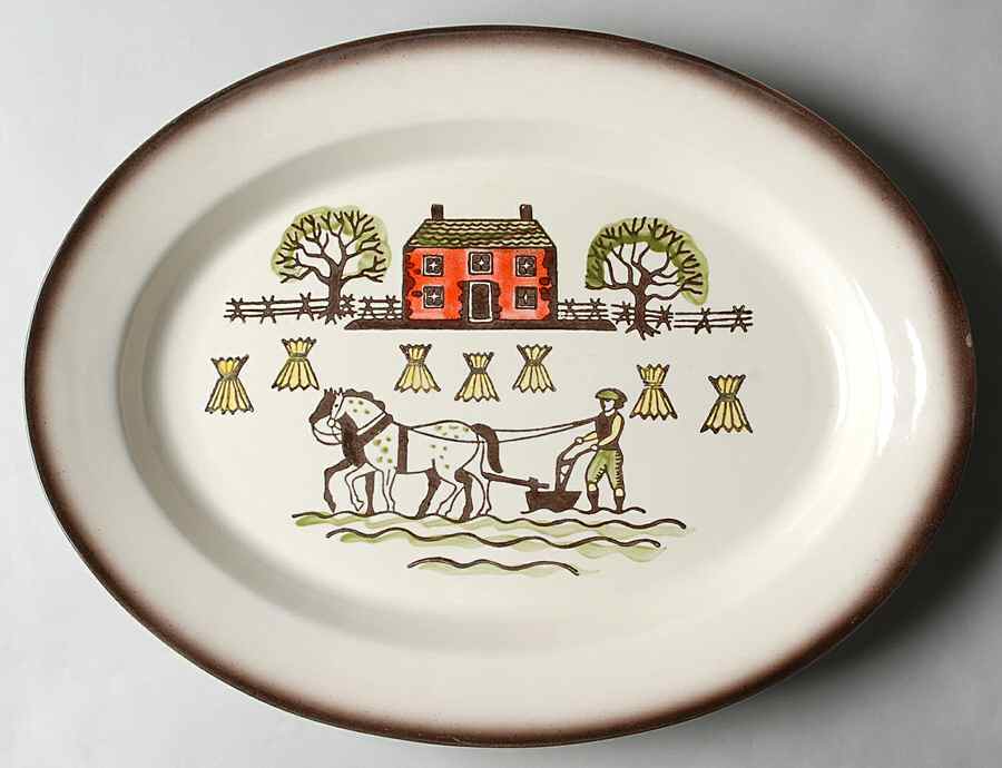 Colonial Heritage 16" Oval Serving Platter by Metlox - Poppytrail - Vernon-1