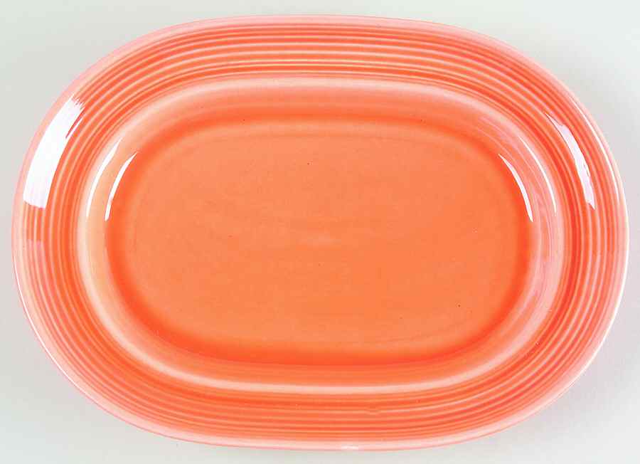 Colorstax Apricot 11" Oval Serving Platter by Metlox - Poppytrail - Vernon-1