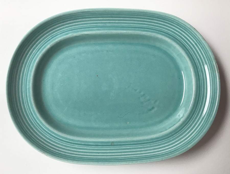 Colorstax Aqua 11" Oval Serving Platter by Metlox - Poppytrail - Vernon-1