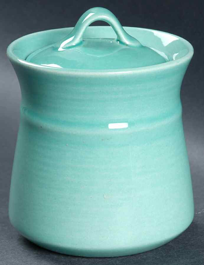 Colorstax Aqua Sugar Bowl & Lid by Metlox - Poppytrail - Vernon-1