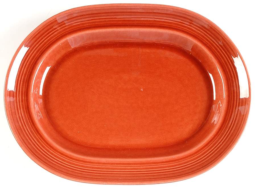 Colorstax Brick Red 13" Oval Serving Platter by Metlox - Poppytrail - Vernon-1