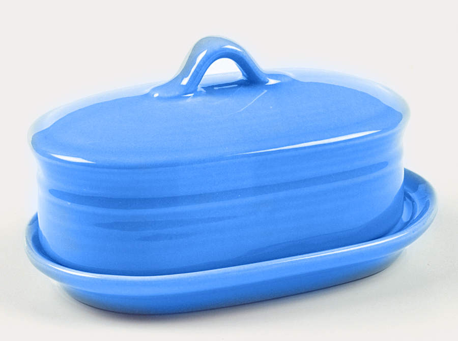 Colorstax French Blue 1/4 Lb Covered Butter by Metlox - Poppytrail - Vernon-1