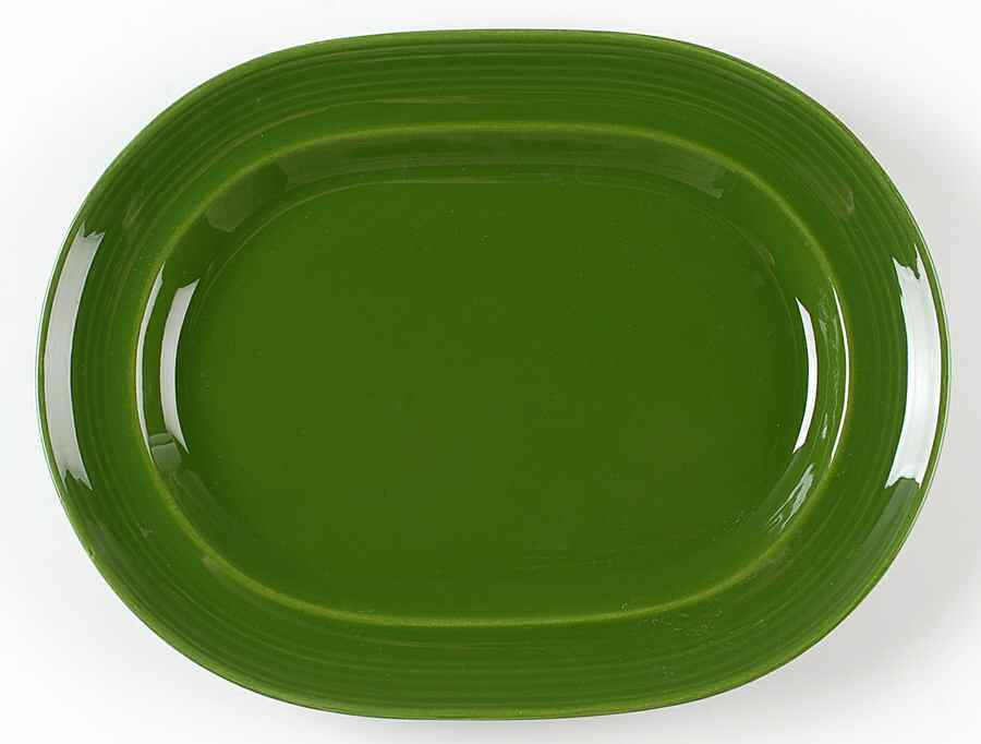 Colorstax Forest Green 13" Oval Serving Platter by Metlox - Poppytrail - Vernon-1