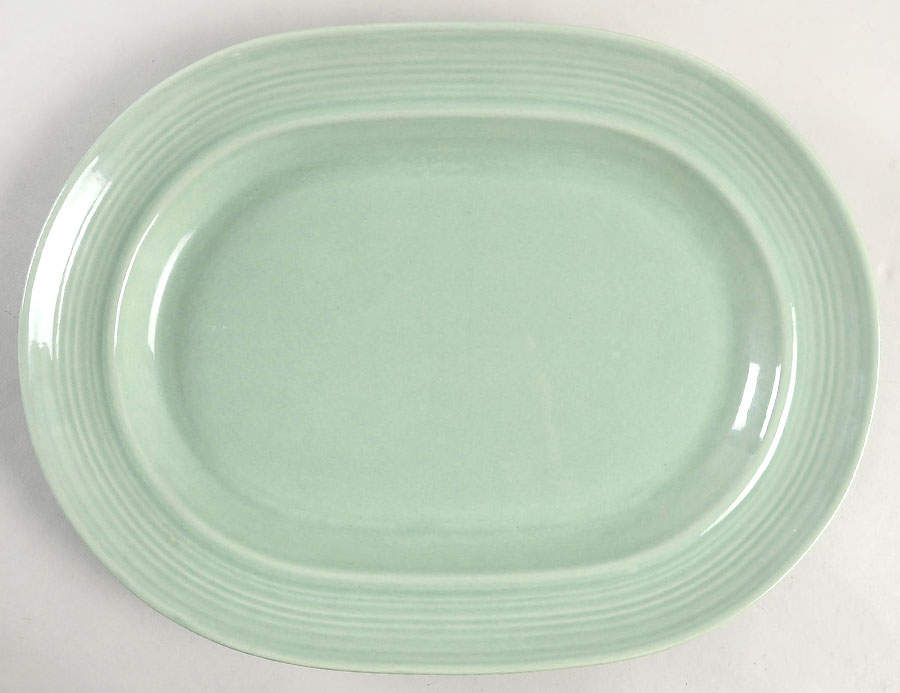 Colorstax Jade 13" Oval Serving Platter by Metlox - Poppytrail - Vernon-1