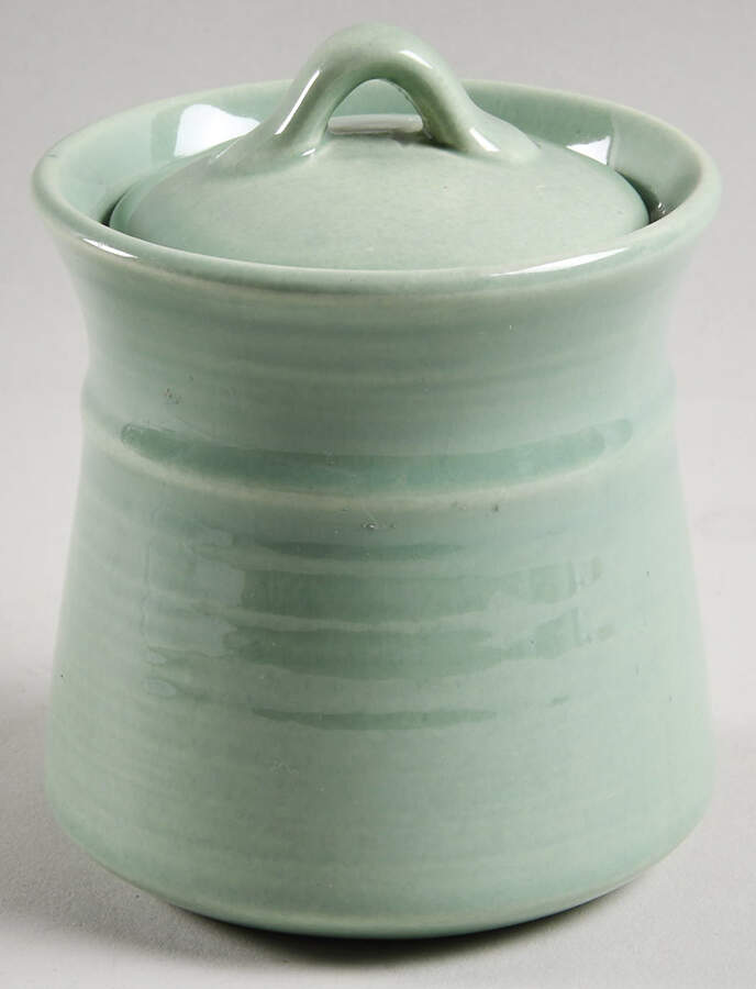 Colorstax Jade Sugar Bowl & Lid by Metlox - Poppytrail - Vernon-1