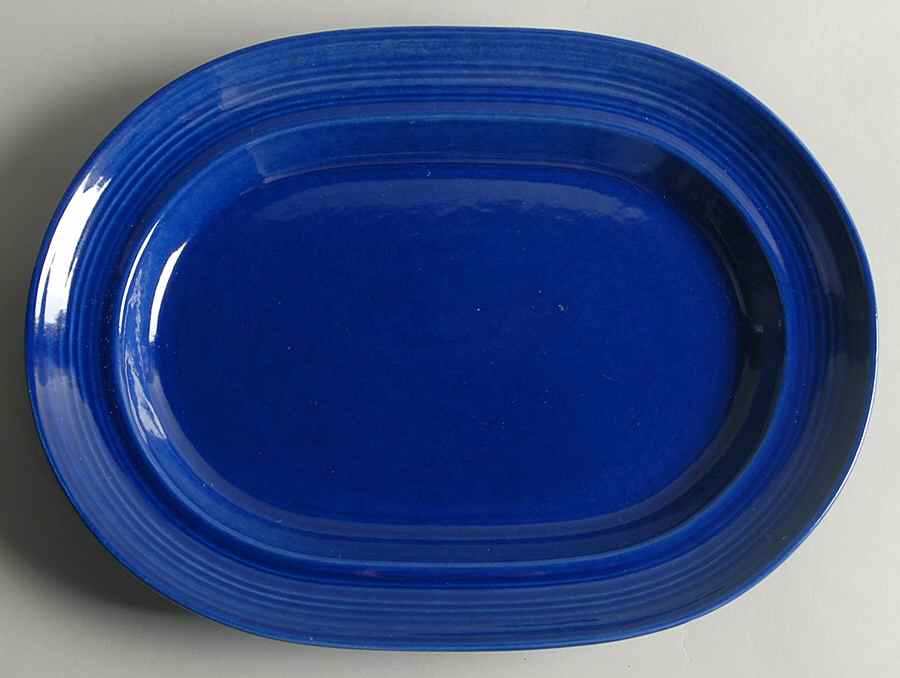 Colorstax Midnight Blue 13" Oval Serving Platter by Metlox - Poppytrail - Vernon-1