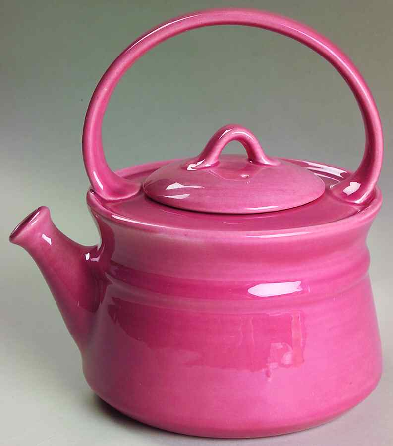 Colorstax Pink Rose Teapot & Lid by Metlox - Poppytrail - Vernon-1