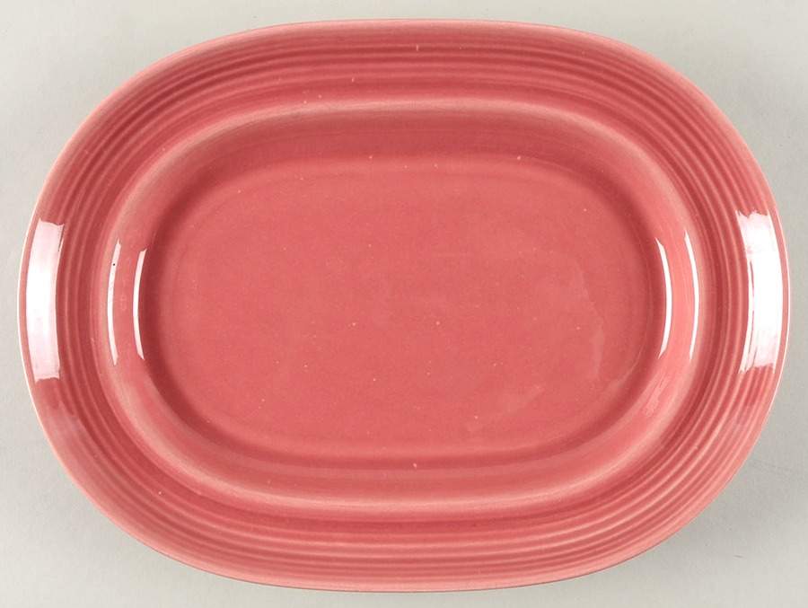 Colorstax Pink Rose 10" Oval Serving Platter by Metlox - Poppytrail - Vernon-1