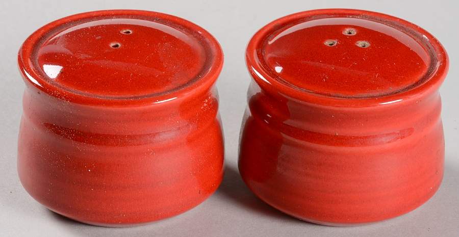 Colorstax Bright Red Salt & Pepper Set by Metlox - Poppytrail - Vernon-1