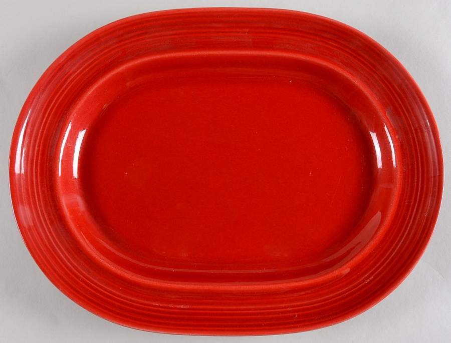 Colorstax Bright Red 13" Oval Serving Platter by Metlox - Poppytrail - Vernon-1