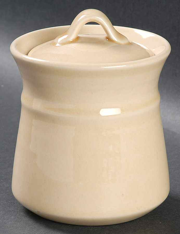 Colorstax Sand Sugar Bowl & Lid by Metlox - Poppytrail - Vernon-1