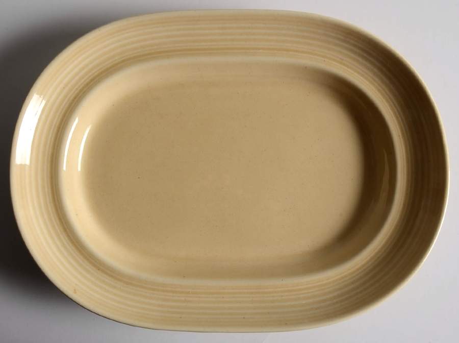 Colorstax Sand 10" Oval Serving Platter by Metlox - Poppytrail - Vernon-1