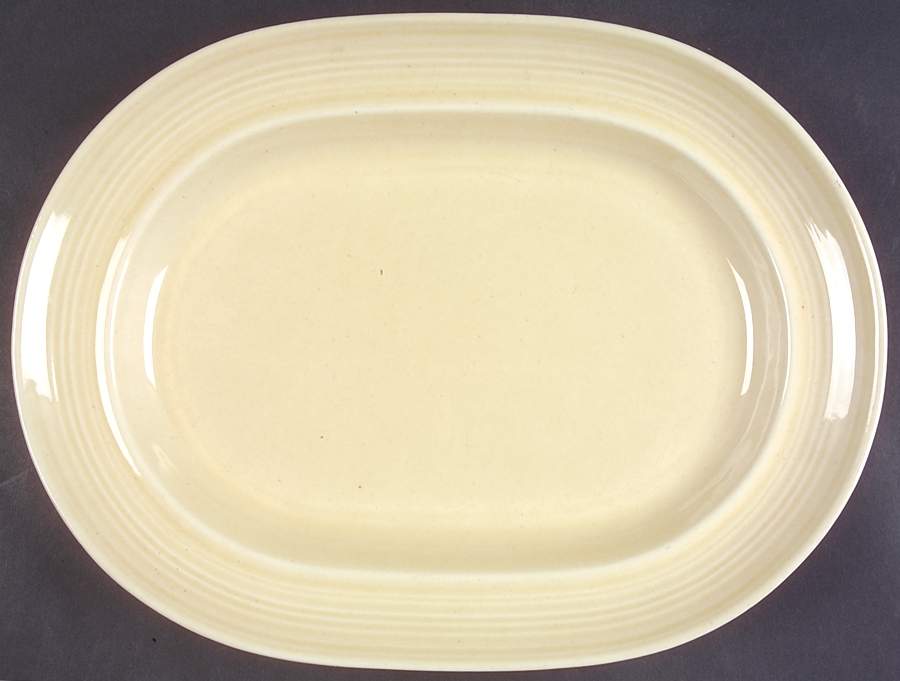 Colorstax Sand 13" Oval Serving Platter by Metlox - Poppytrail - Vernon-1