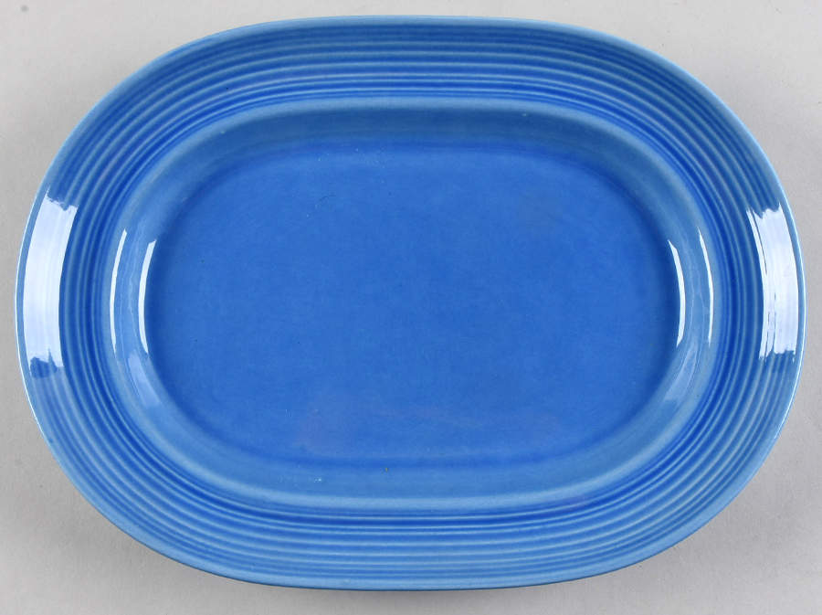 Colorstax Sky Blue 10" Oval Serving Platter by Metlox - Poppytrail - Vernon-1