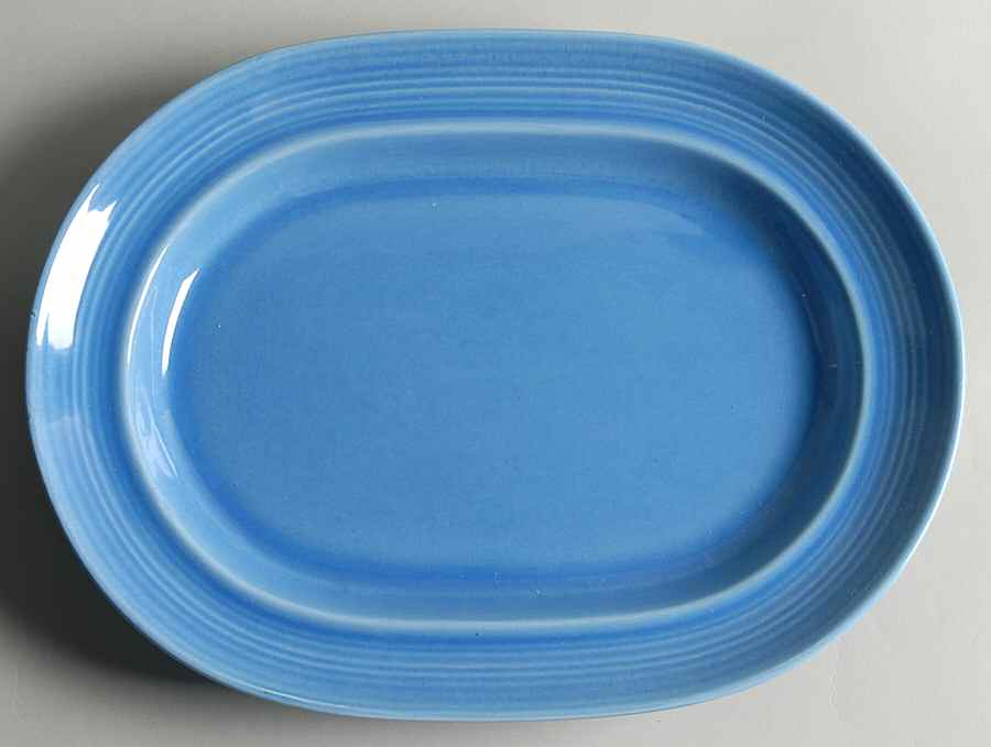 Colorstax Sky Blue 13" Oval Serving Platter by Metlox - Poppytrail - Vernon-1
