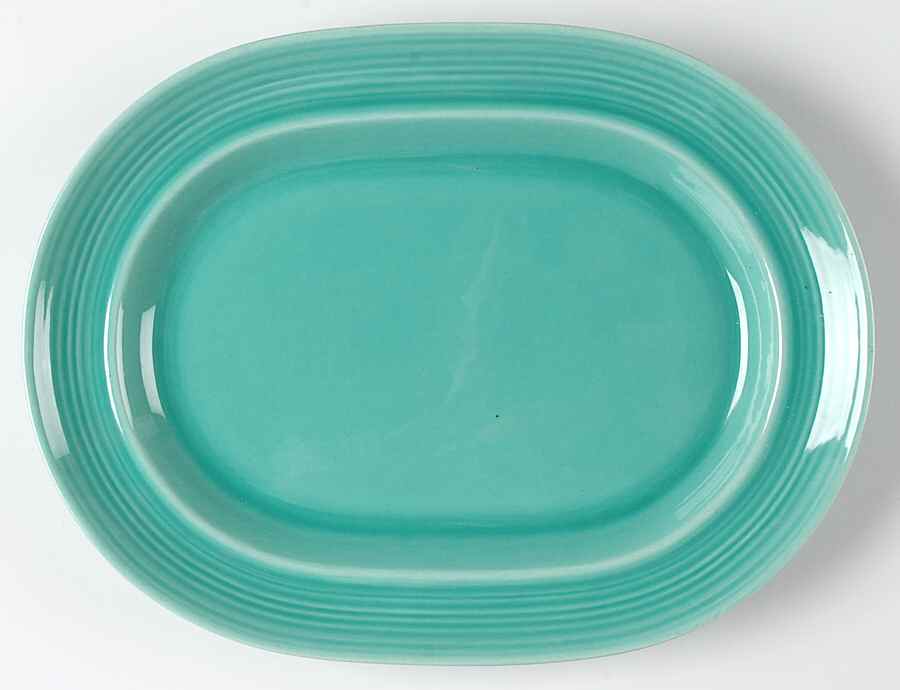 Colorstax Turquoise 13" Oval Serving Platter by Metlox - Poppytrail - Vernon-1