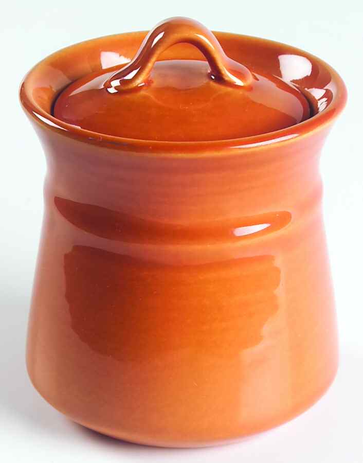 Colorstax Terra Cotta Sugar Bowl & Lid by Metlox - Poppytrail - Vernon-1