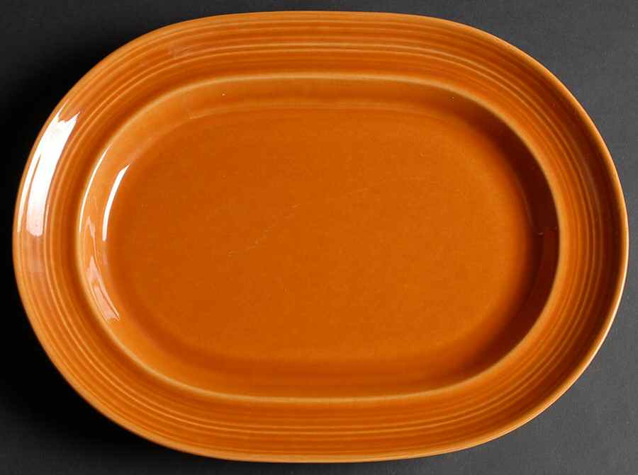 Colorstax Terra Cotta 13" Oval Serving Platter by Metlox - Poppytrail - Vernon-1