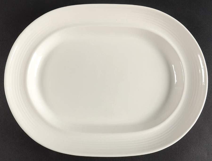 Colorstax White 13" Oval Serving Platter by Metlox - Poppytrail - Vernon-1