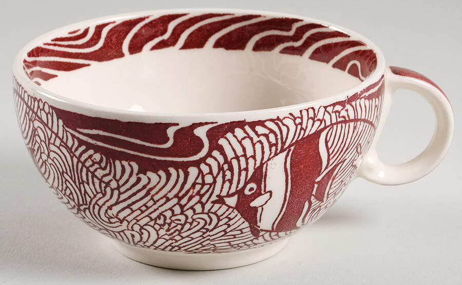 Coral Reef Maroon Flat Cup by Metlox - Poppytrail - Vernon-1