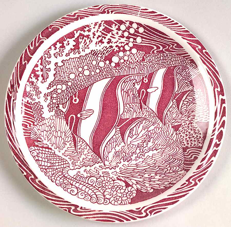 Coral Reef Maroon Bread & Butter Plate by Metlox - Poppytrail - Vernon-1